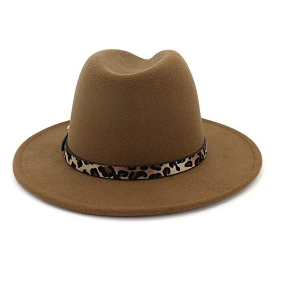 Women's Wide Brim Felt Fedora Panama Hat - Picture 4 of 7
